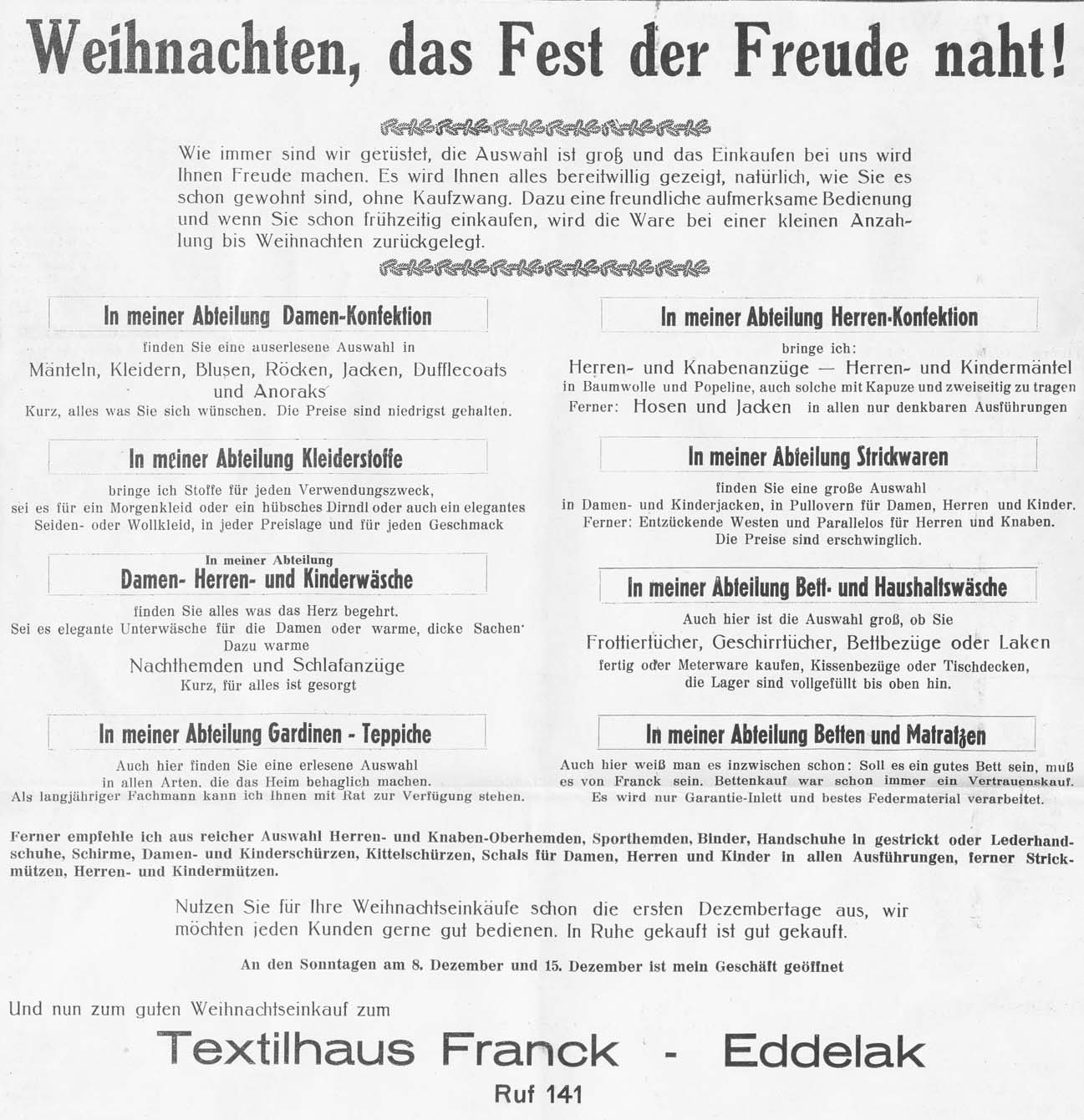 Textilhaus Franck - Eddelak Ruf 141
